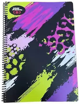 Spiral Notebook A4 2 Subjects No Fear Fluo Prints 348-31440