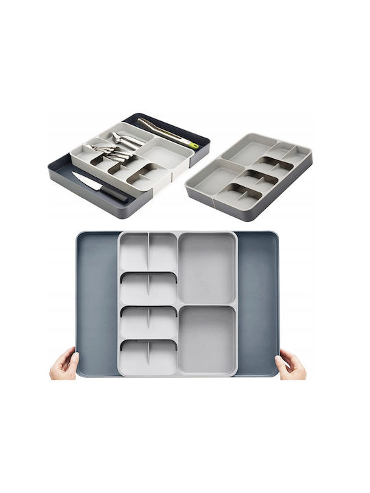 Verk Group Opening Plastic Drawer Cutlery Tray 50x39x5cm Grey
