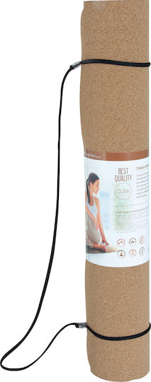 AMILA Exercise Mat Brown with Carry Strap (173x61x0.4cm)