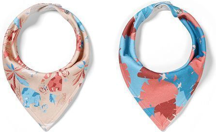 Babyono Jungle Bandana Baby Bibs 100% Cotton Grey for 0 m+ 2 Pieces