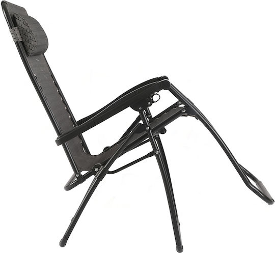 Escape Lounger-Armchair Beach with Recline Multiple Slots Black 66.5x54x114cm