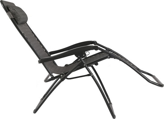 Escape Lounger-Armchair Beach with Recline Multiple Slots Black 66.5x54x114cm