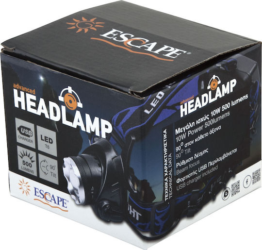 Escape Wiederaufladbar Stirnlampe LED mit maximaler Helligkeit 500lm