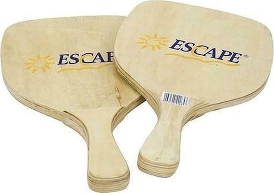 Escape Σετ Ρακέτες Παραλίας Μπεζ 350gr με Ίσια Λαβή Μπεζ