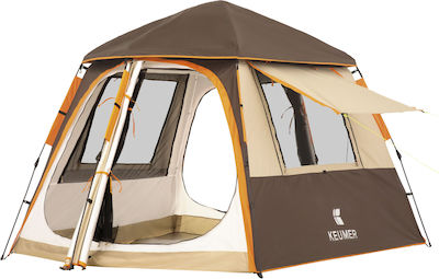 Keumer Beige Automatic Igloo Camping Tent 3 Seasons for 4 People 330x220x170cm