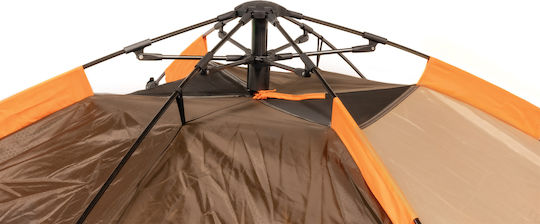 Keumer Automatic Camping Tent Igloo Brown with Double Cloth 4 Seasons for 3 People 210x210x125cm
