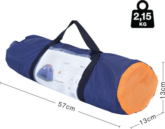Escape Trail II Summer Camping Tent Igloo Blue for 2 People 205x150x110cm