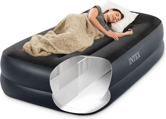Intex Inflatable Sleeping Mattress Single with Built-in Electric Pump Pillow Rest Raised 191x99x42εκ.
