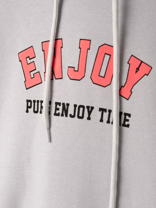 Kids Sweatshirt with Hood and Pockets Grey melange