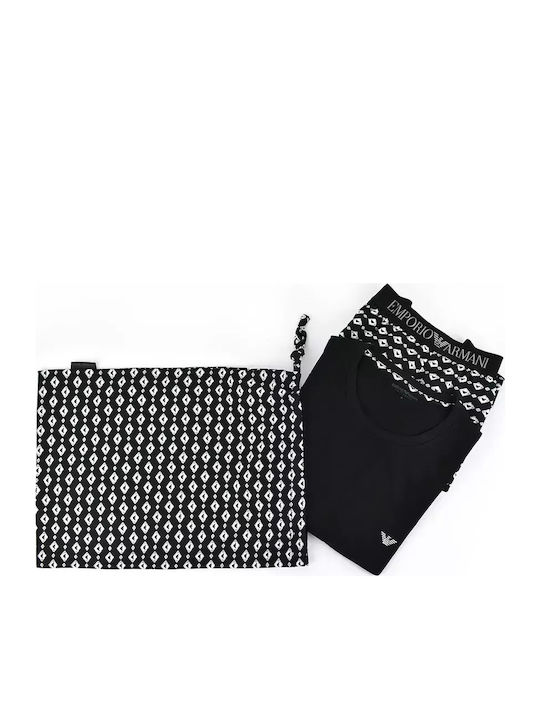 Emporio Armani Men's Summer Pajamas Set Black