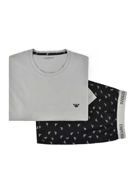 Emporio Armani Men's Summer Pajamas Set Black|Grey