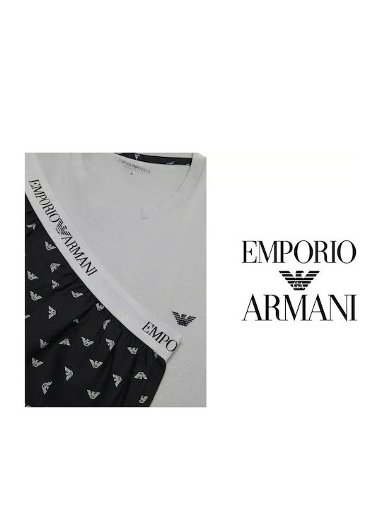 Emporio Armani Men's Summer Pajamas Set Black|Grey