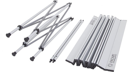Escape 15527 Table Aluminum for Camping Foldable in Case 70x70x70cm Silver