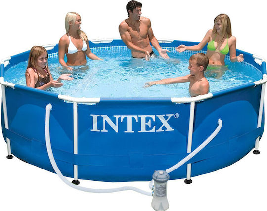 Intex Στρογγυλή Πισίνα PVC 4485lt με Μεταλλικό Σκελετό 305x76εκ. Μπλε