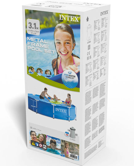 Intex Στρογγυλή Πισίνα PVC 4485lt με Μεταλλικό Σκελετό 305x76εκ. Μπλε