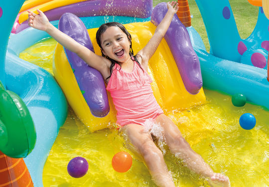 Intex Dinoland Play Center Παιδική Πισίνα 280lt Φουσκωτή 302x229x112εκ. Η Χώρα των Δεινοσαύρων