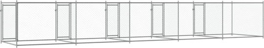 vidaXL Parc Metalic Pentru Câini 1000x200x150cm Argintiu