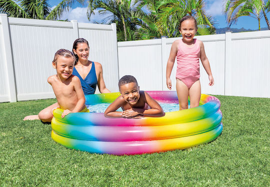Intex Rainbow Ombre Children's Round Swimming Pool 330L Inflatable 147x33cm