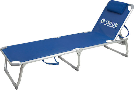 Escape Foldable Aluminum Beach Sunbed Blue with Pillow 188x59.6x30cm