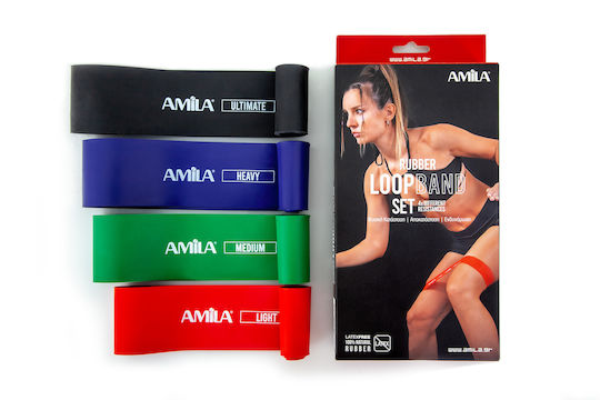 AMILA Mini Loop Bands Σετ 4τμχ Πολύχρωμα 0.3m