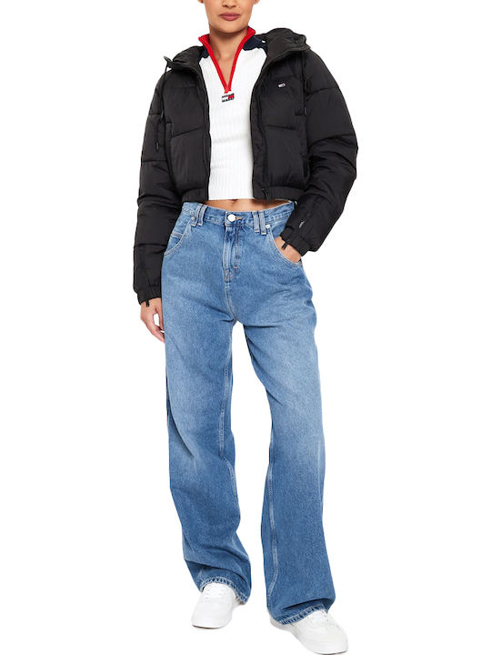 Zuschneiden Damen Puffer Jacke für Winter Black