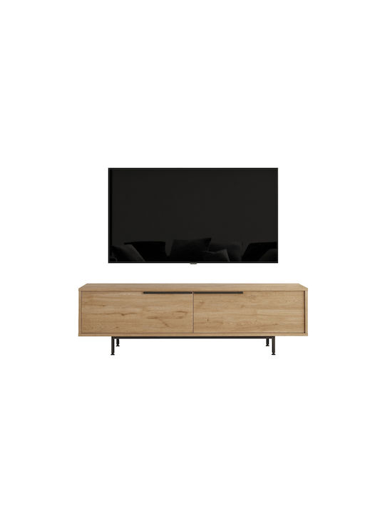 TV Stand Wooden Natural L160xW35.5xH45.1cm