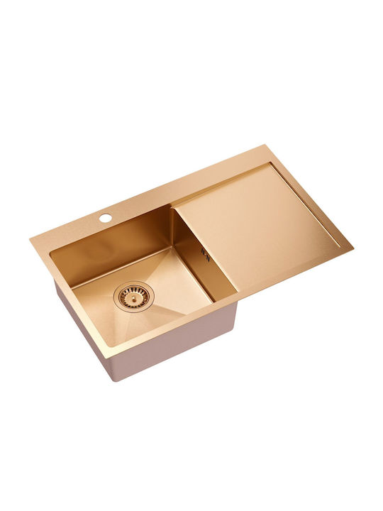 Quadron Ένθετος Νεροχύτης Inox Μ78xΠ48cm Γκρι