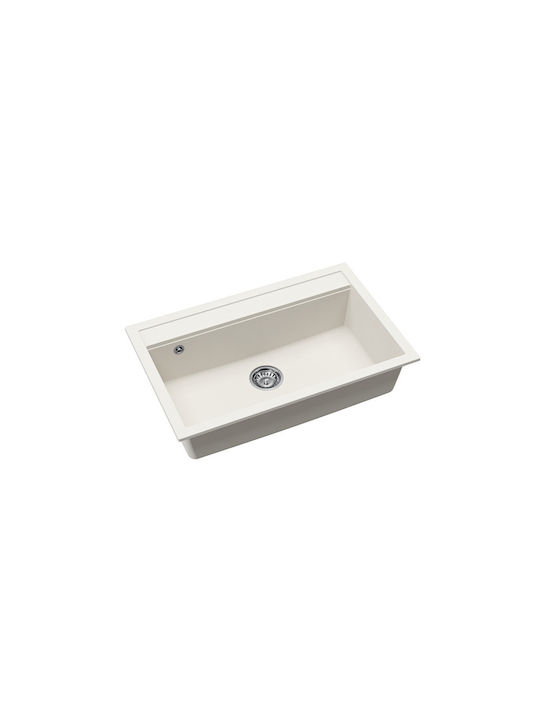 Quadro SQQ103 Chiuvetă De Bucătărie Drop-In Din Granit Lichid M79xL51cm Albă