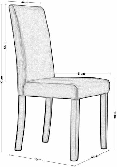 Optimal Dining Room Fabric Chair Grey 43x54x93cm 2pcs