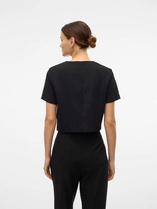 Vero Moda Langärmelig Damen Hemd Schwarz