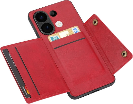 Redmi Back Cover Δερμάτινο / Δερματίνης / Σιλικόνης Κόκκινο (Redmi Note 13 4G)