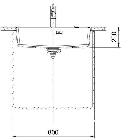 Franke Maris Mrg 610-72tl Ένθετος από Συνθετικό Γρανίτη Μ76xΠ51cm