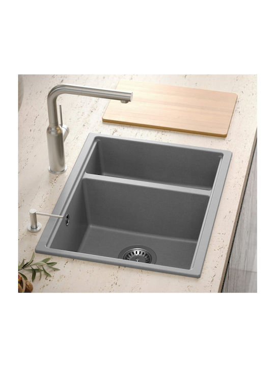 GraniteQ Drop-In Chiuvetă din Granit Sintetic L56xW46cm Gri