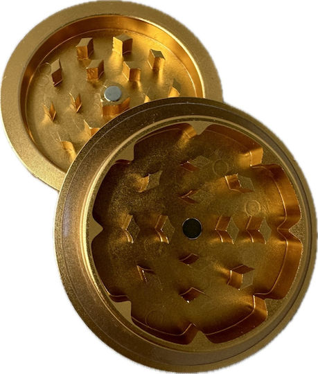 Τριφτησ-grinder Μεταλλικος 60χ28mm Μιας Θεσης Μαγνητικος Χρυσος