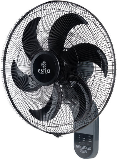 Estia Bow Wall Fan 75W Diameter 45cm with Remote Control Black