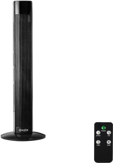 Estia Turret Fans Tower 45W With Remote Control Black