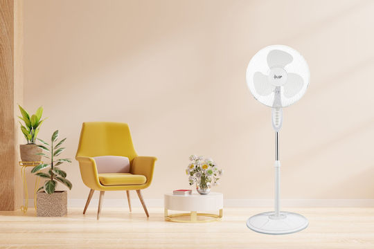 Lamtech Pedestal Fan 45W 40cm Diameter White