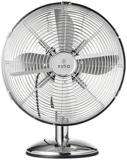 Estia Retroflow Tabletop Fan 40W with 30cm Diameter Silver