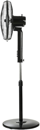 Estia Bow Ανεμιστήρας Ορθοστάτης 60W Διαμέτρου 40cm Μαύρος