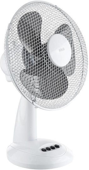 Muhler 30D Επιτραπέζιος Ανεμιστήρας 45W Διαμέτρου 30cm Λευκός