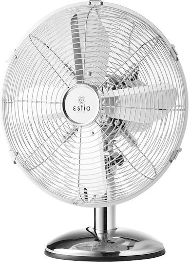 Estia Retroflow Tabletop Fan 40W with 30cm Diameter Silver