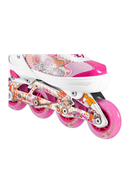 AMILA Inline Αυξομειούμενα Rollers Ροζ Παιδικά