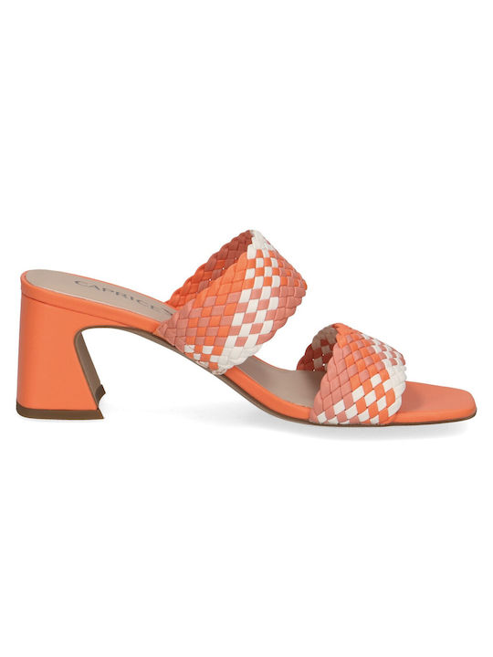 Caprice Heel Mules Orange