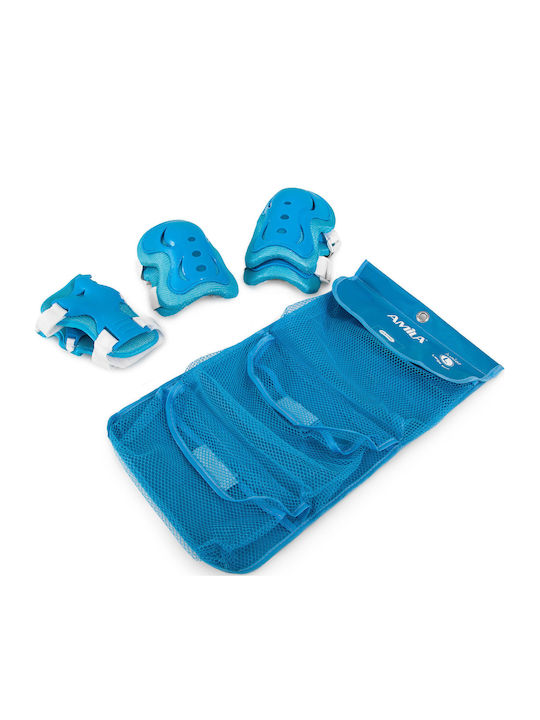 AMILA Children's Protective Gear Set for Rollers Blue Small