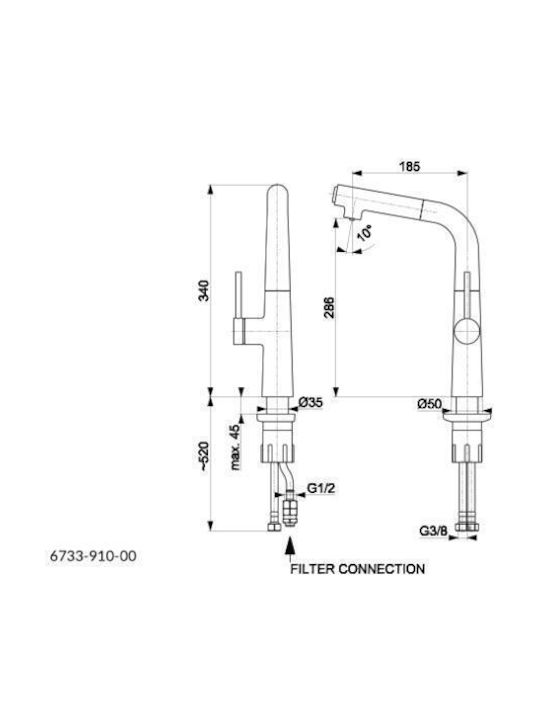 KFA Kitchen Faucet Counter Silver