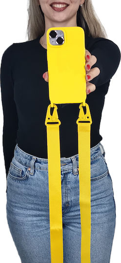 Sonique Strap Back Cover Silicon 0.5mm cu Curea Galben (Redmi Note 13 Pro+)