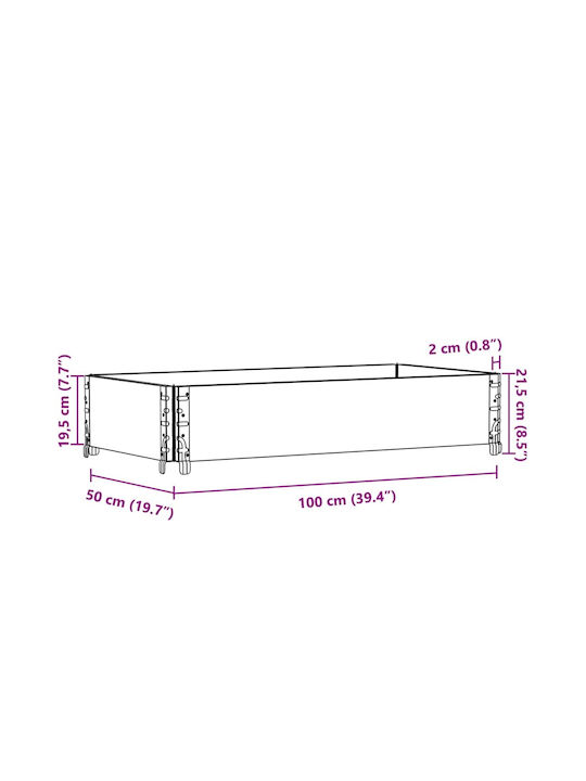 vidaXL Planter Box Wooden Brown 100x50x21.5cm.