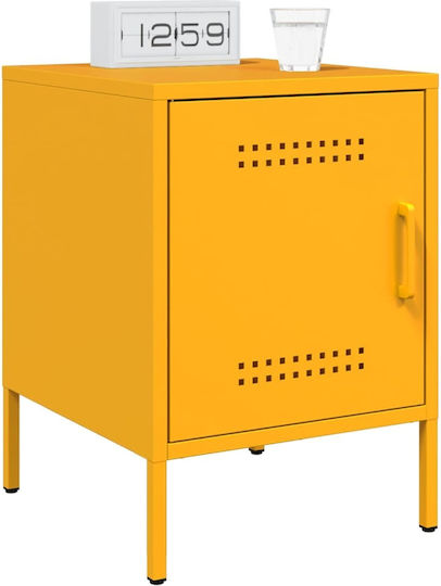 Metal Bedside Tables Yellow Set of 2 36x39x50.5cm