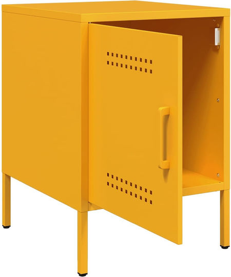 Metal Bedside Tables Yellow Set of 2 36x39x50.5cm