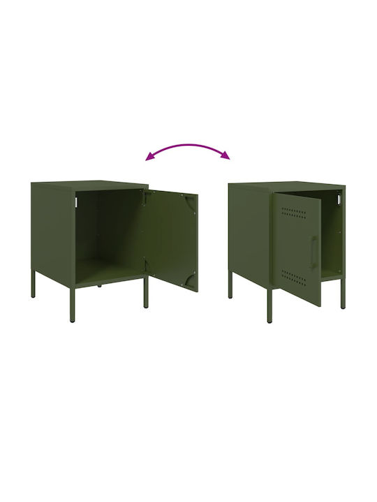 Metal Bedside Table Green 36x39x50.5cm